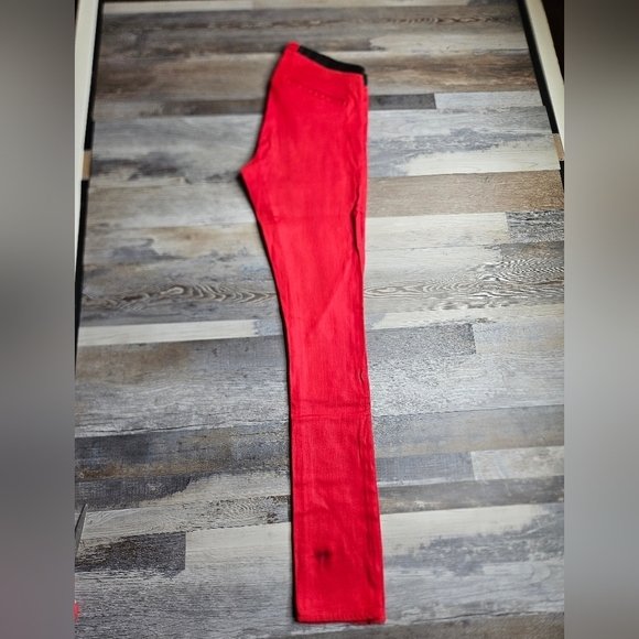 Helmut Lang Waxed Denim Jegging Red Size 28 - Picture 5 of 14